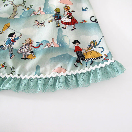 Girls Dress 18M Baby Dress, Apple Orchard Kite Kids Girls Cottagecore Toddler Pinafore Dress, Handmade Clothing, 18-24 Months