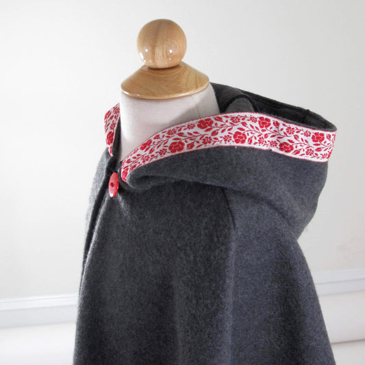 Girls Fleece Hooded Cloak, Kids Nordic Cape with Hood, Car Seat Poncho Cape Coat, Christmas Gift for Girls, Newborn, 3M, 6M, 2T, 4T, 6, 8, 1