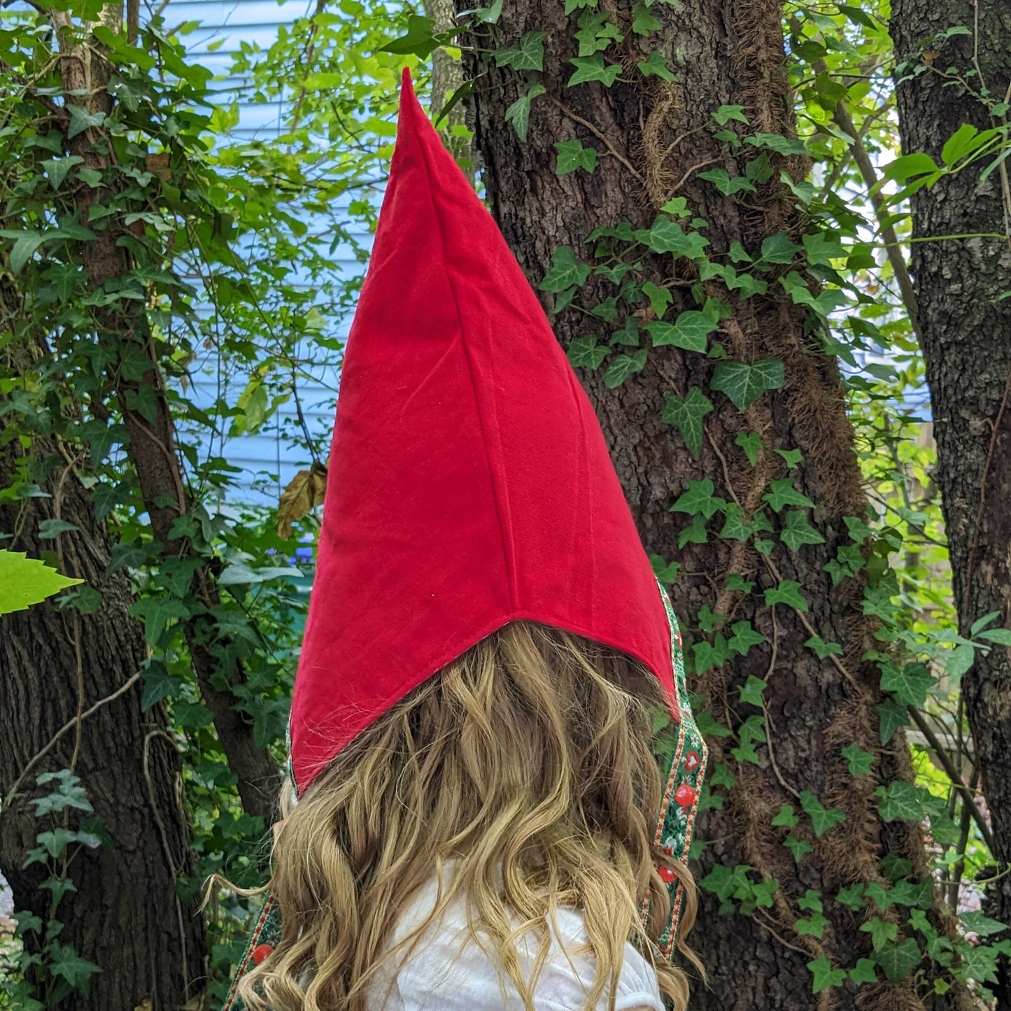 Gnome Pixie Hat Costume, Fairycore Red Garden Gnome Cosplay Costume, Toddler Girls Elf Wirt, Hood Cone, Woodland Age 6M - Adult