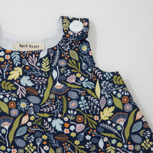Baby Girls Wildflower Dress, Woodland Floral Cottagecore Pinafore Jumper Outfit, Botanical Baby Shower Gift, First Birthday, Newborn - 18M