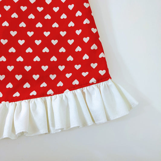 Valentine's Day Dress, Girls Valentine Dress, Heart Dress, Valentines Day Gift, Baby, Toddler, Girls Pinafore Dress Outfit, Newborn - Sz 6