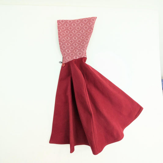 Kids Red Cotton Twill Pointy Hood Cape, Girls Boys Nutcracker Christmas Card Photo Outfit Poncho Coat Sz Med (5-8 Yrs)