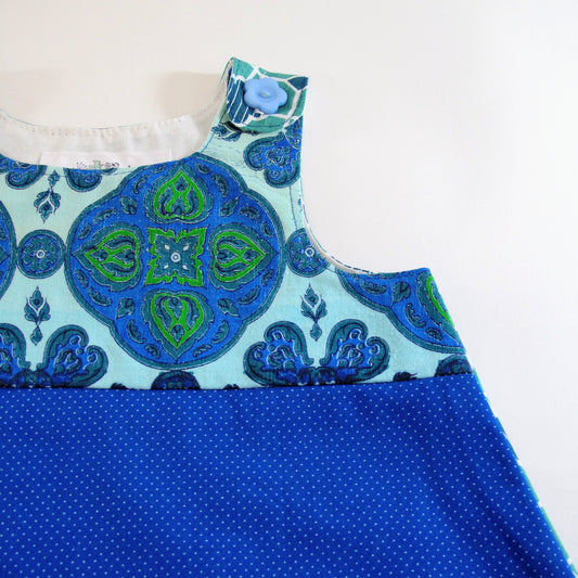 Girls Dress 3T, Handmade Patchwork Pinafore Toddler Frock, Summer Sundress Paisley Jumper, Birthday Gift, Hippie Boho Tea Party, Photoshoot