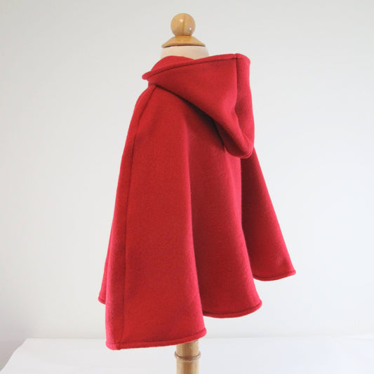 Kids Red Fleece Cloak, Hooded Cape Halloween Costume, Action Superhero, Elf, Devil, Gnome Cosplay, Boys, Girls, Coat Poncho