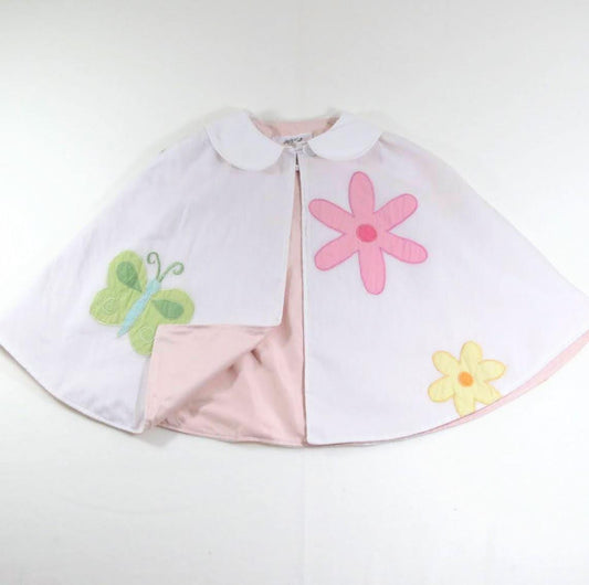 White Floral Butterfly Cape, Toddler Gift, Gifts for Kids, Flower Girl Cape, Toddler Wedding Outfit, Spring Cloak, Dress Up