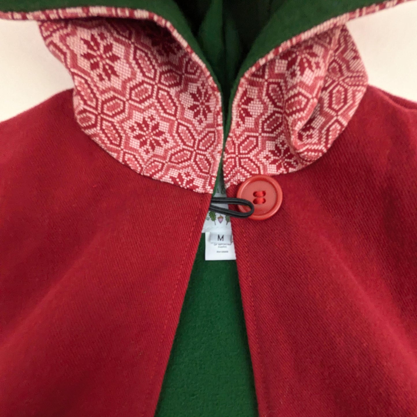 Cape à capuche pointue en sergé de coton rouge pour enfants, filles garçons Casse-Noisette Noël Carte Photo Tenue Poncho Manteau Taille M (5-8 ans)