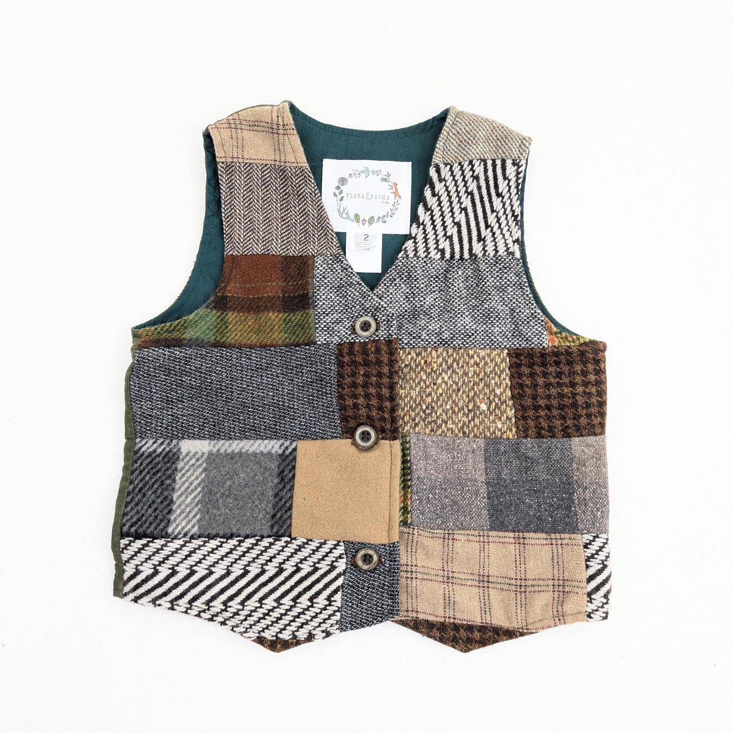 Gilet en laine patchwork fait main pour porteur d'alliances, tenue rustique de Pâques pour garçons, costume de mariage pour enfants à transmettre, gilet pour tout-petits, taille NB-10
