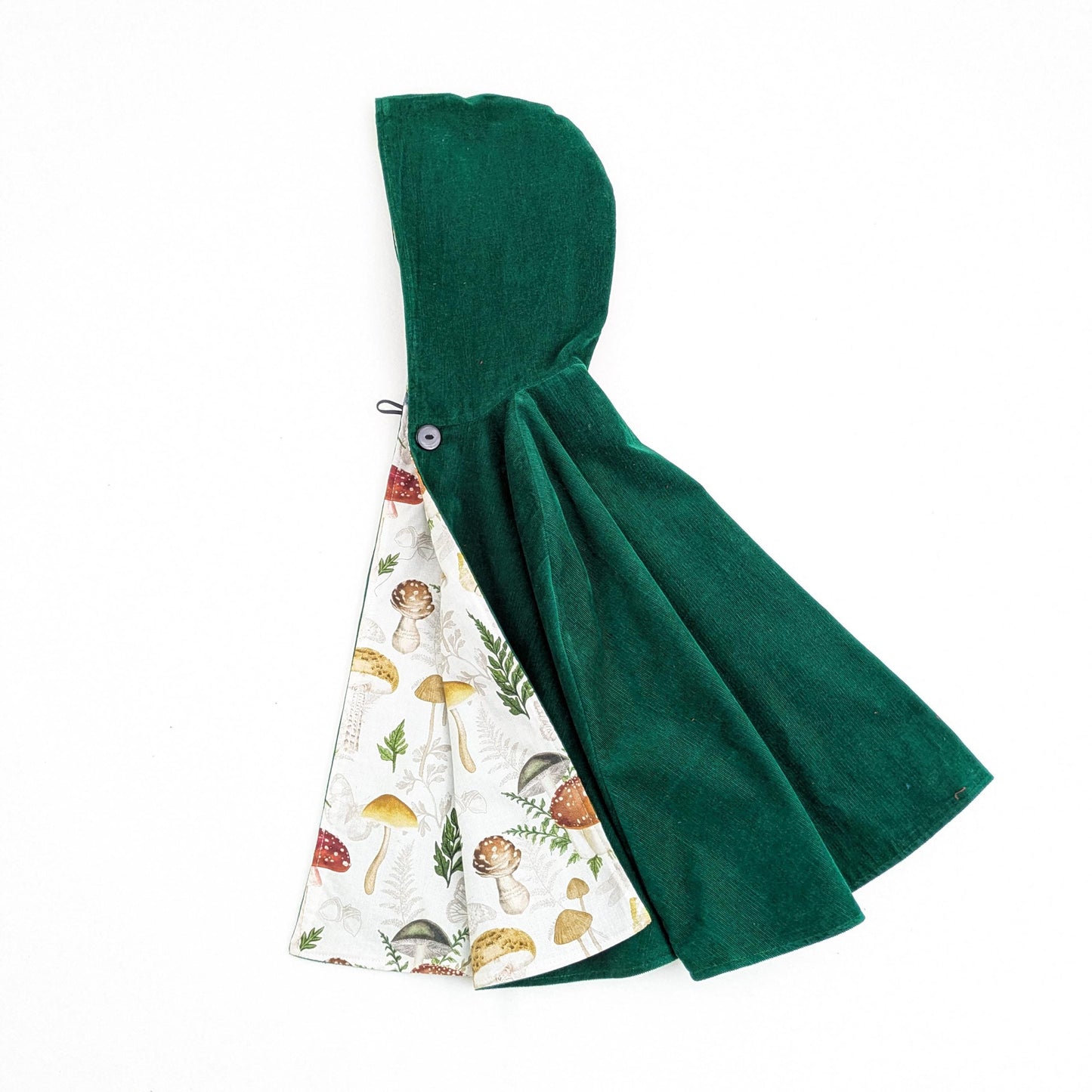 Kids Woodland Green Cloak, Boys Girls Hooded Corduroy Cape Coat, Car Seat Poncho, Broken Arm Adaptive Clothing Poncho, Ages 1-12 12