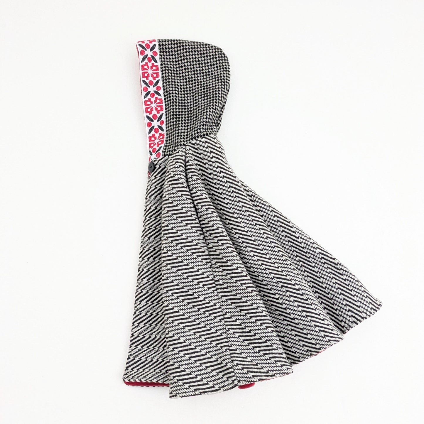 1-4 yrs Kids Wool Cape, Warm Hooded Cloak with Fleece Lining & Ribbon Trimmed Hood, Warm Coat Poncho Winter Gift for Girls Boys