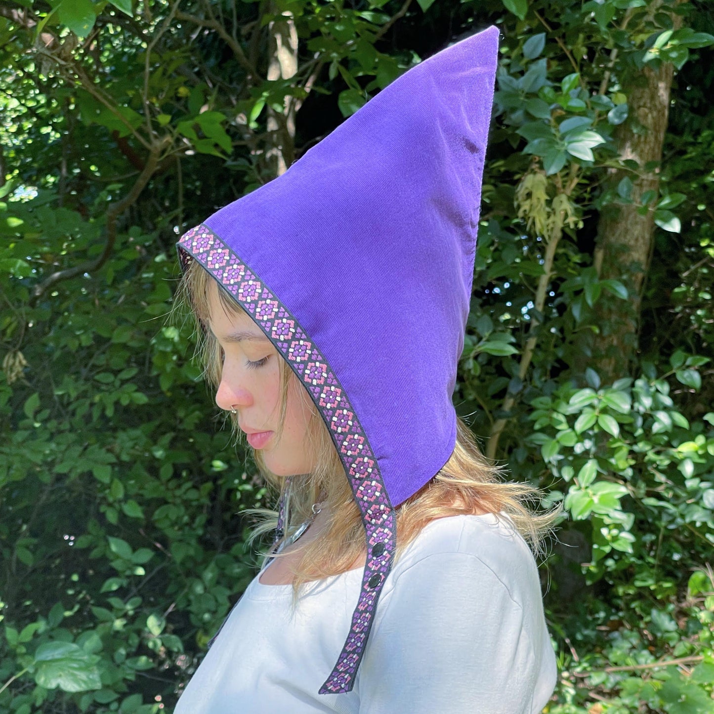 Purple Garden Gnome Pixie Hat Baby Bonnet, Girls Baby Toddler Hat, Elf Costume, Fairycore, Woodland Fairytale, Ages 6 Months - Adult