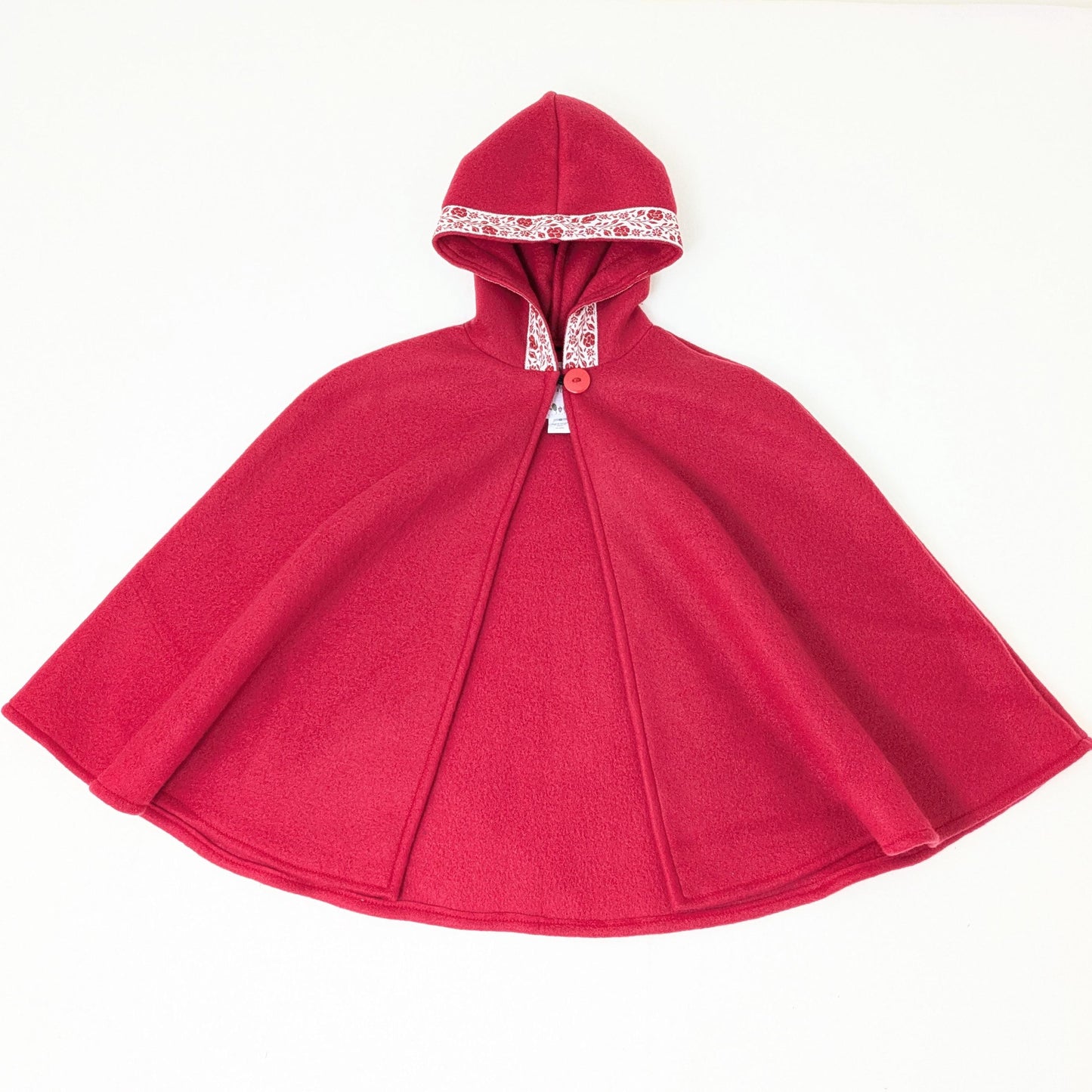 Red Woodland Fairy Cloak, Spring Car Seat Poncho, Adaptive Wheelchair Poncho, Storybook Play, 1st Birthday Toddler Gift Newborn - Kids Sz 12