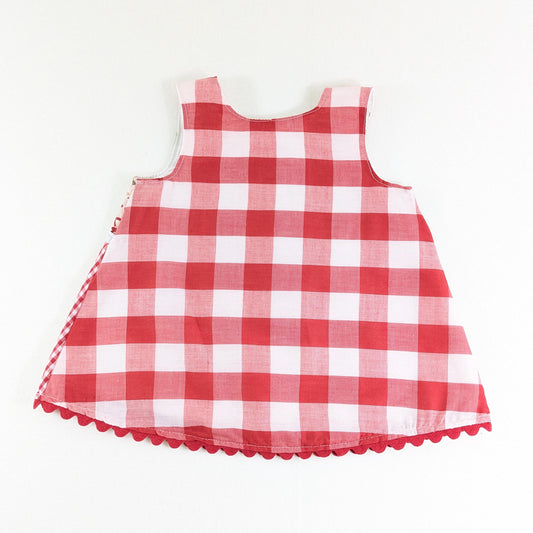 3M Little Red Riding Hood Red Gingham Baby Girls Dress, Halloween Costume Pinafore Dress, 3-6 Months