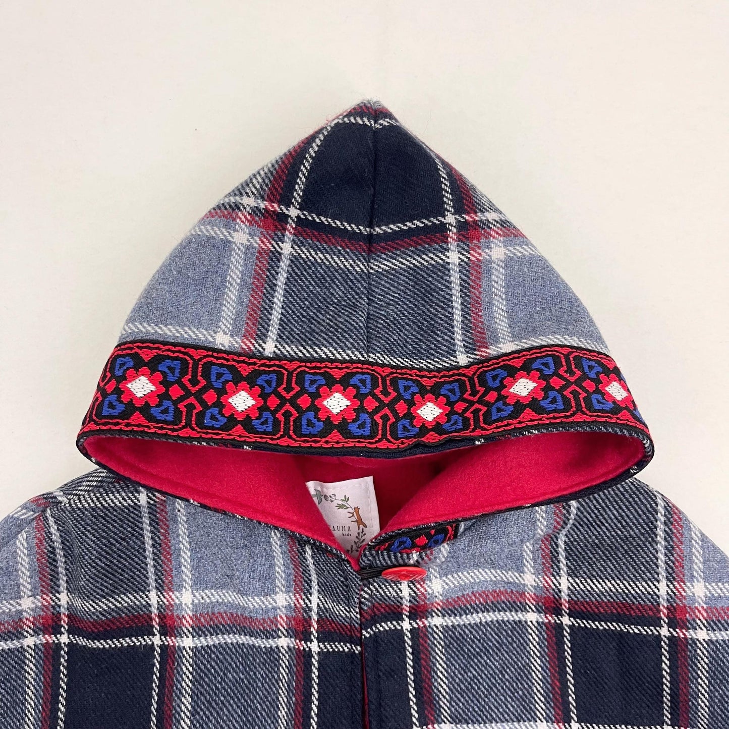 Cape de Noël chaude à carreaux pour garçons et filles, poncho-cape à capuche pour siège auto, cadeau pour enfants, taille S (1-4 ans)