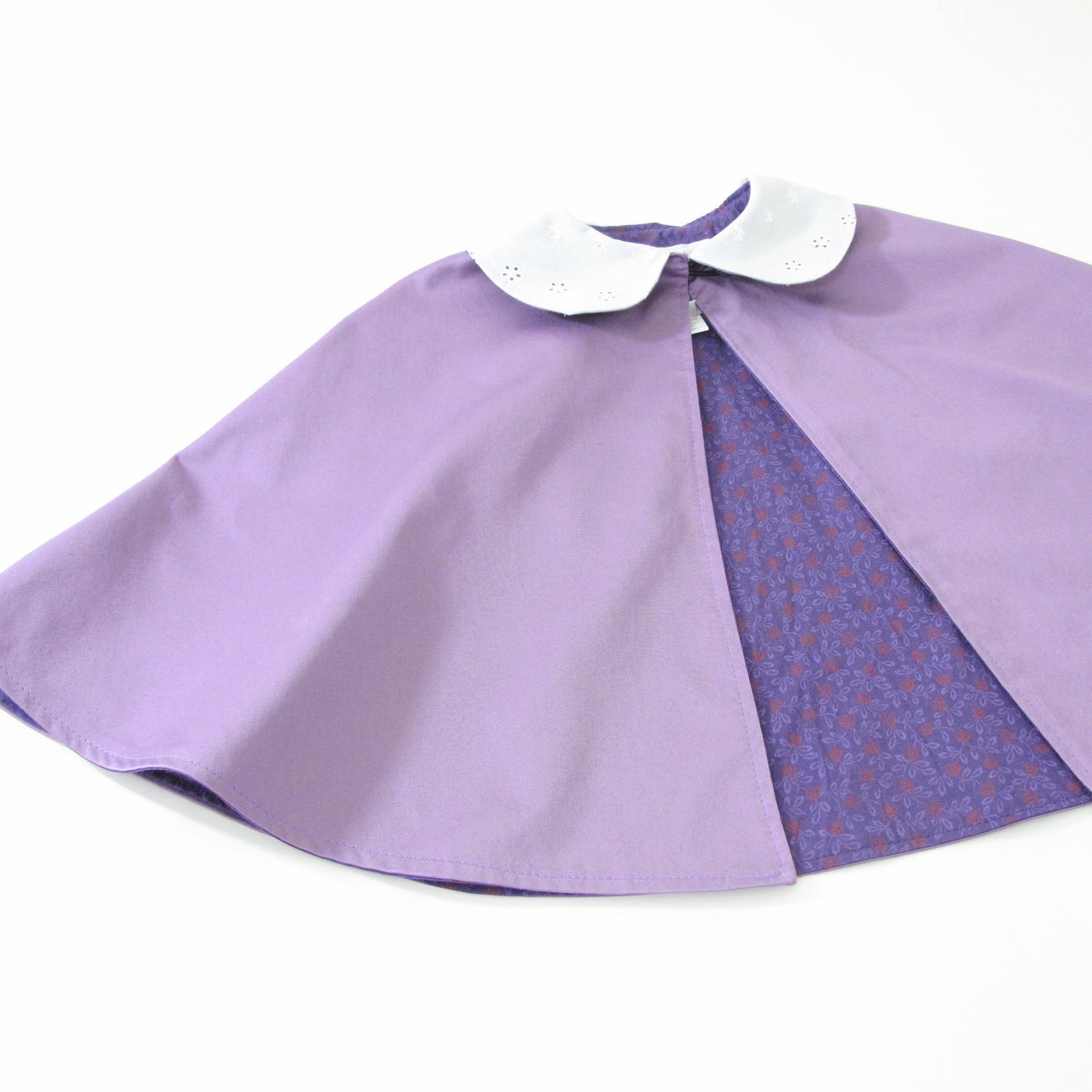 4T Girls Purple Cape with Lace Collar, Classic Traditional Fantasy Spring Flower Girl Gift, Garden Party Toddler Girl Gift
