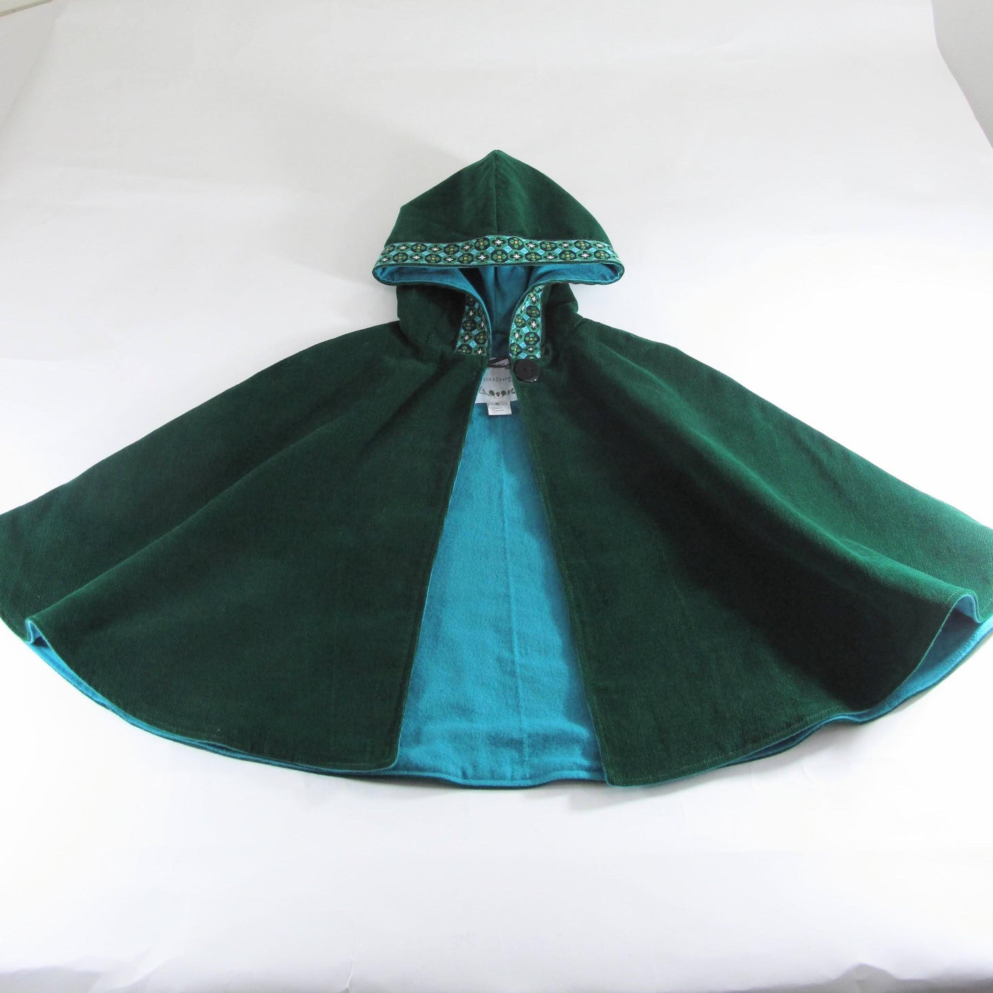 Kids Cloak, Boys Girls Green Hooded Cape Robin Hood, Elf, Medieval, Viking, Ranger Cosplay Costume Coat, Car Seat Poncho, 1 - 12 Years