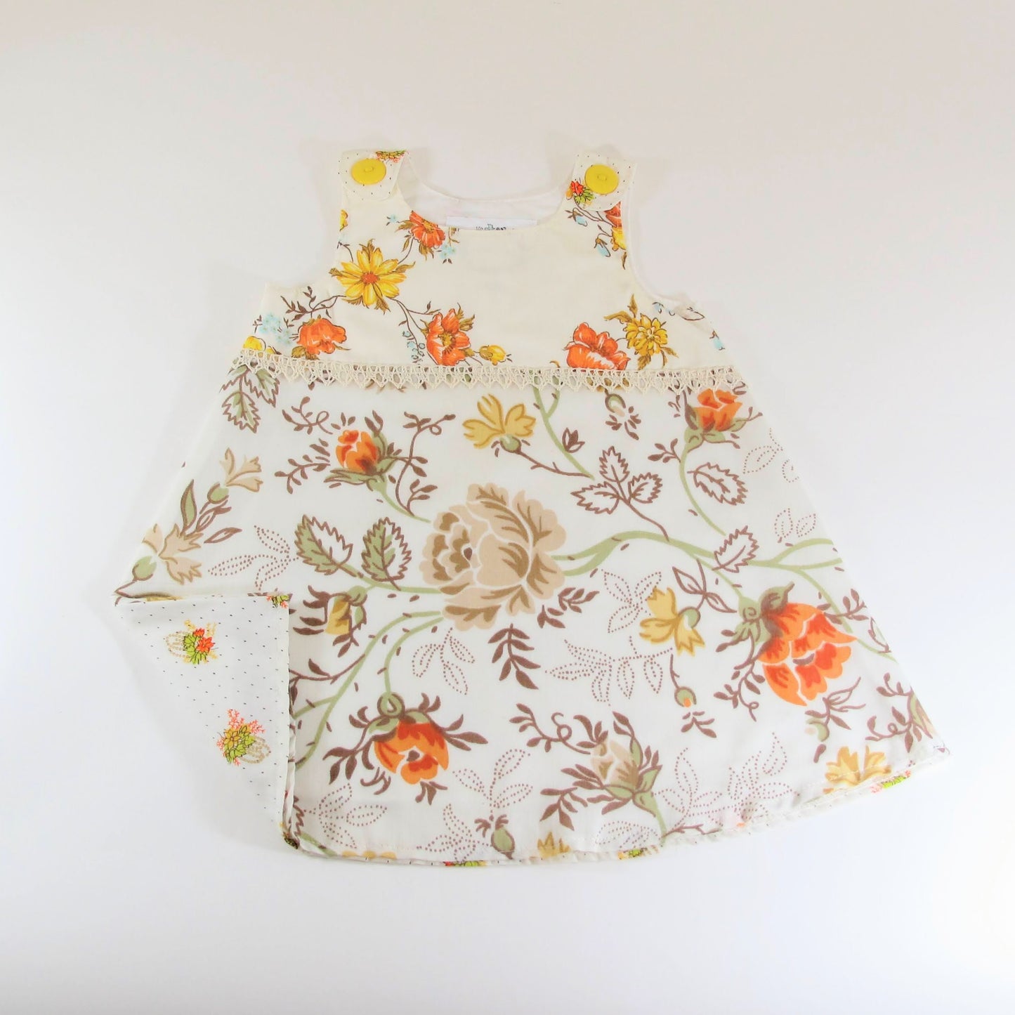 Robe pour fille 2T, vêtements recyclés faits à la main, salopette de petite fille, tenue hippie, cadeau de 2e anniversaire, robe d'été bohème pour goûter