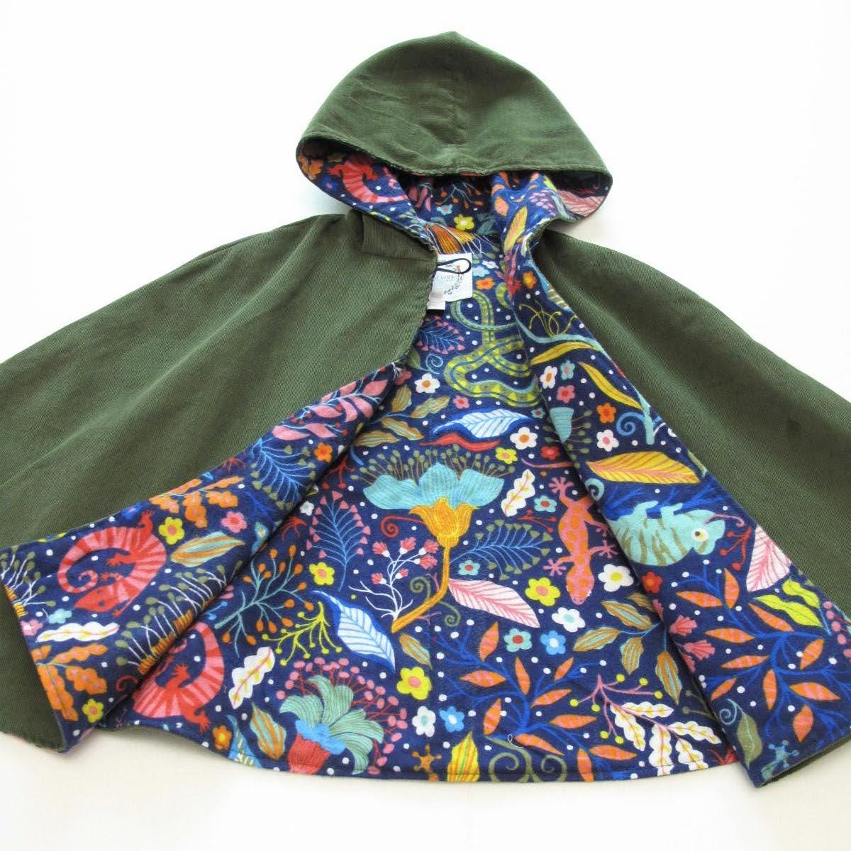 Manteau enfant 6T, Vert olive, Poncho de pluie, Cape à capuche en velours côtelé pour garçons et filles, Poncho de siège auto, Vêtements adaptatifs pour bras cassé