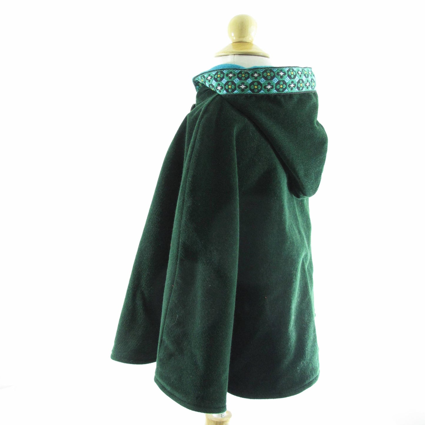 Kids Cloak, Boys Girls Green Hooded Cape Robin Hood, Elf, Medieval, Viking, Ranger Cosplay Costume Coat, Car Seat Poncho, 1 - 12 Years