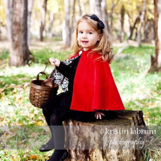 Cape en mélange de laine rouge pour tout-petit, à carreaux et à capuchon pointu, très chaude, manteau d'hiver pour tout-petit, costume d'elfe, poncho pour siège auto, taille petite 1-4 ans