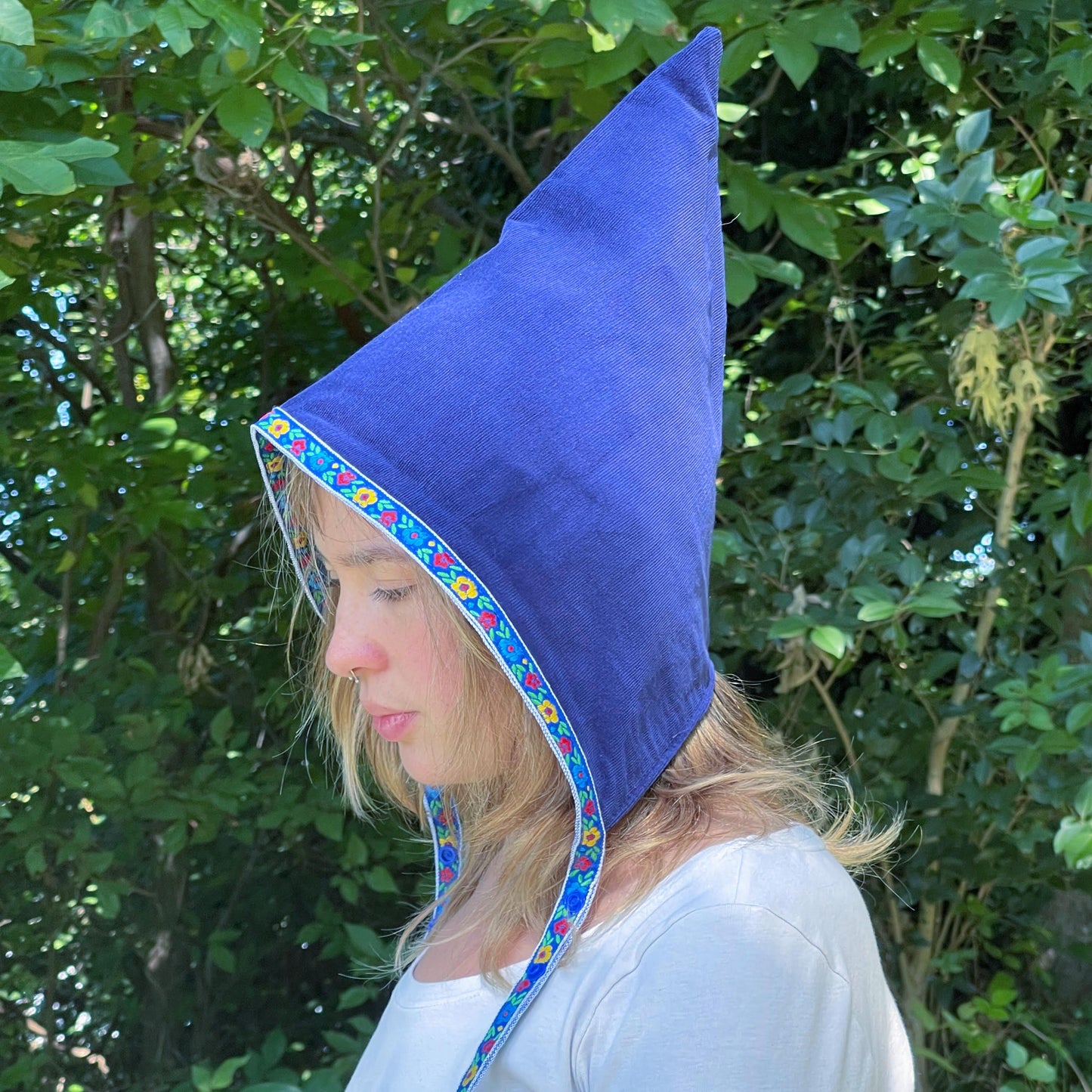 Bonnet Bébé Nain de Jardin Bleu Marine Chapeau de Lutin, Chapeau Bébé Fille Tout-Petit, Déguisement d'Elfe, Fairycore, Conte de Fées Boisé, Âges 6 Mois - Adulte