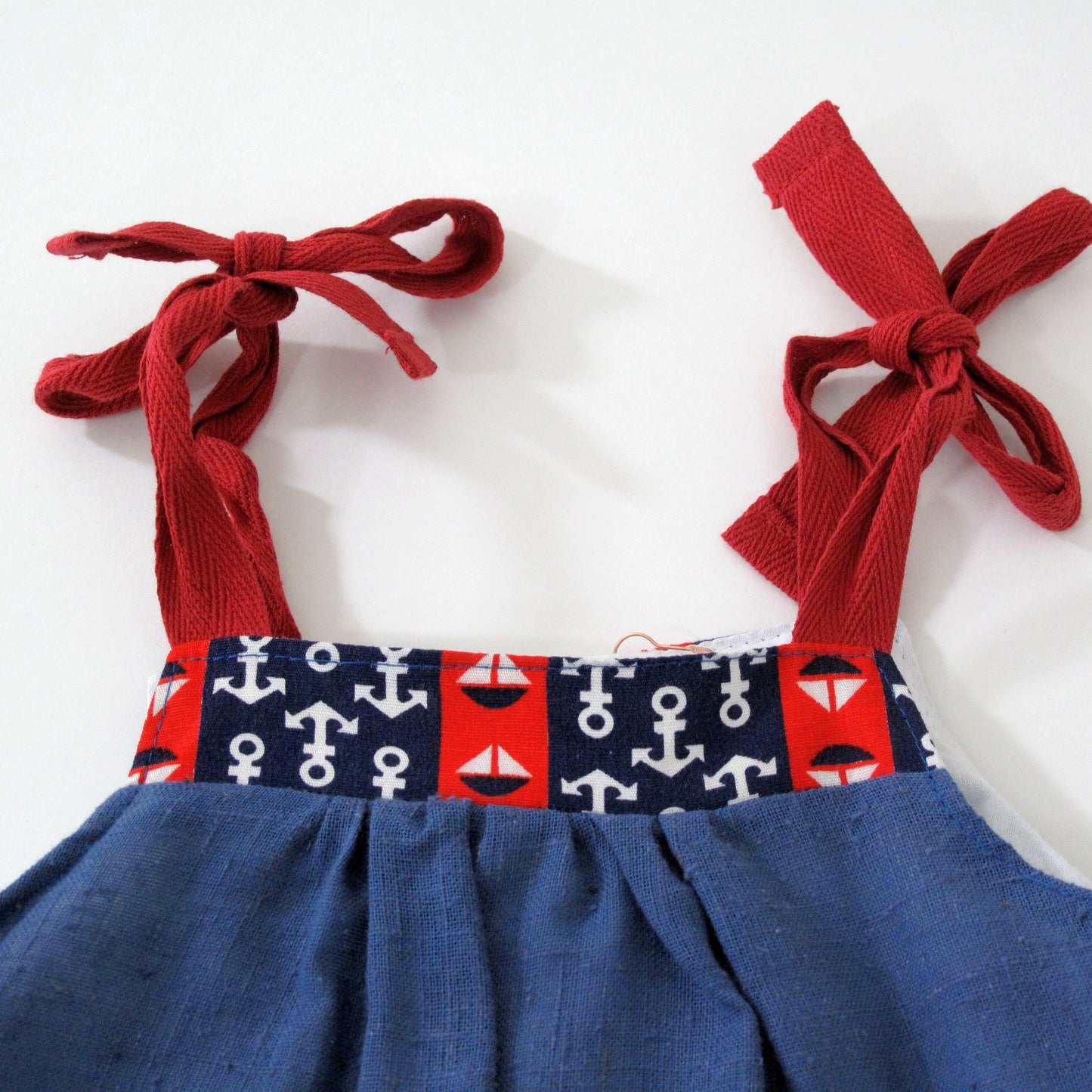 Robe Fille 3T, Robe d'été Marin Nautique, Ancre Patriotique Plage Voile, 4 Juillet, Fête de l'Indépendance, Filles Tout-petits 3T