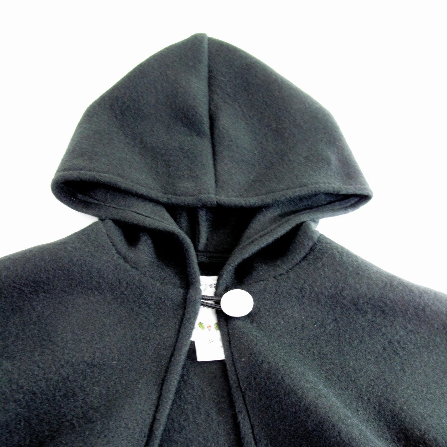 Cape à capuche noire pour enfants, chaude en polaire, costume d'Halloween, sorcier, magicien, médiéval, cape de cosplay Viking, garçons, filles, bébés, tout-petits