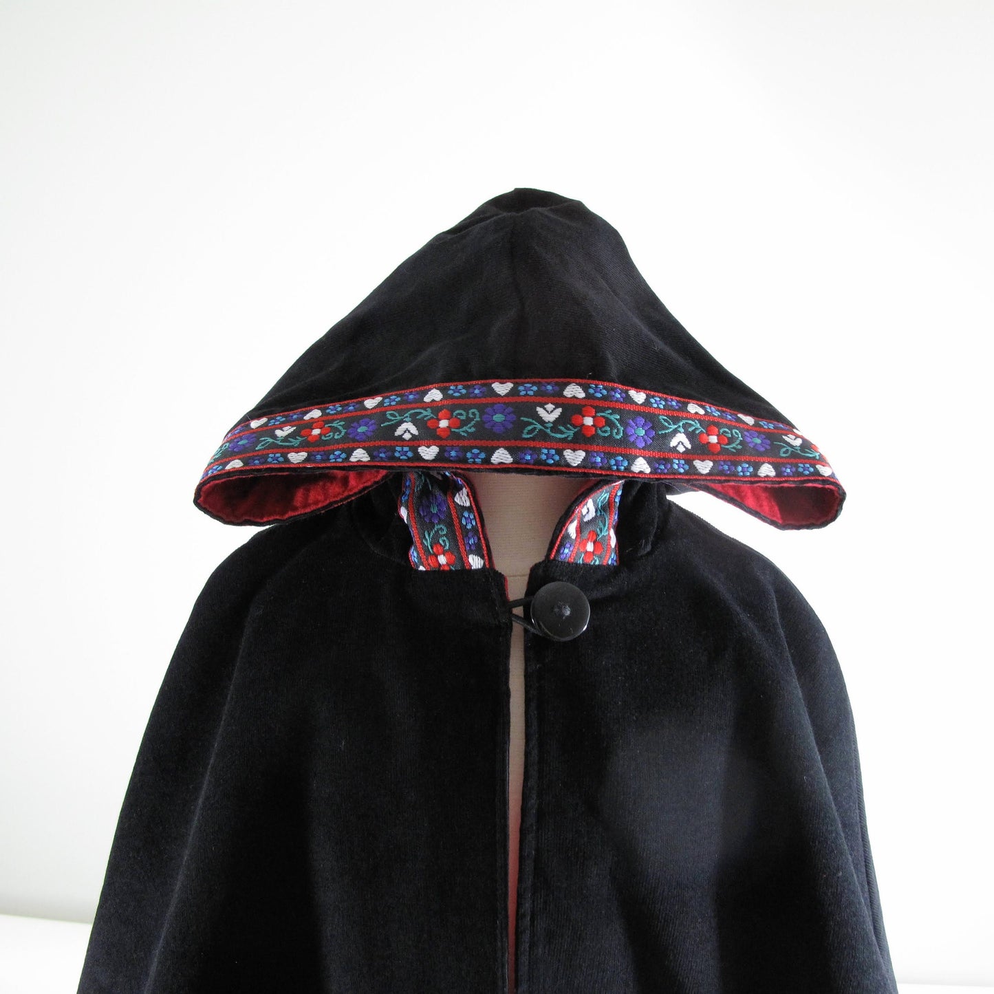 Cape de costume Renaissance à capuche pour filles et garçons, Manteau cape poncho en velours côtelé alpin nordique, Cadeau unique