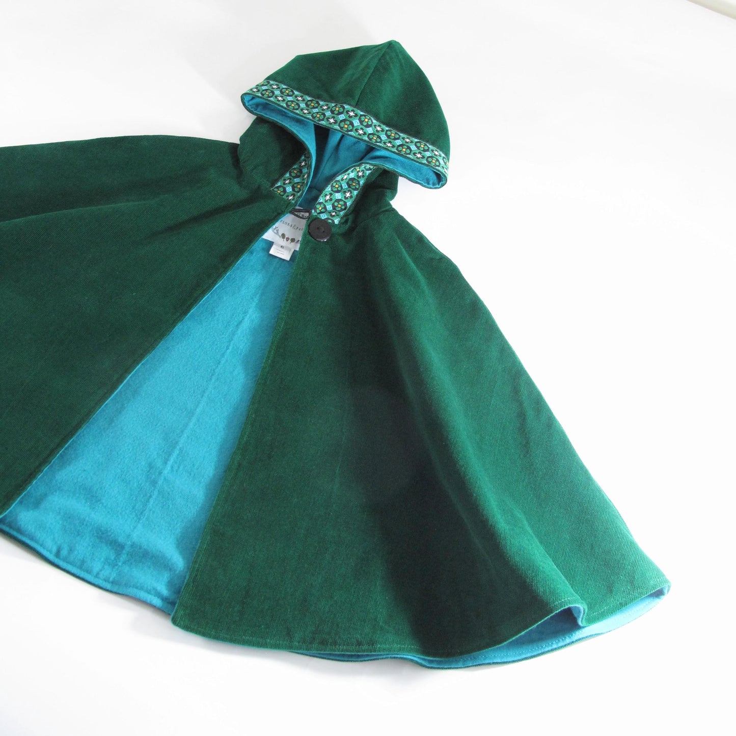 Kids Cloak, Boys Girls Green Hooded Cape Robin Hood, Elf, Medieval, Viking, Ranger Cosplay Costume Coat, Car Seat Poncho, 1 - 12 Years
