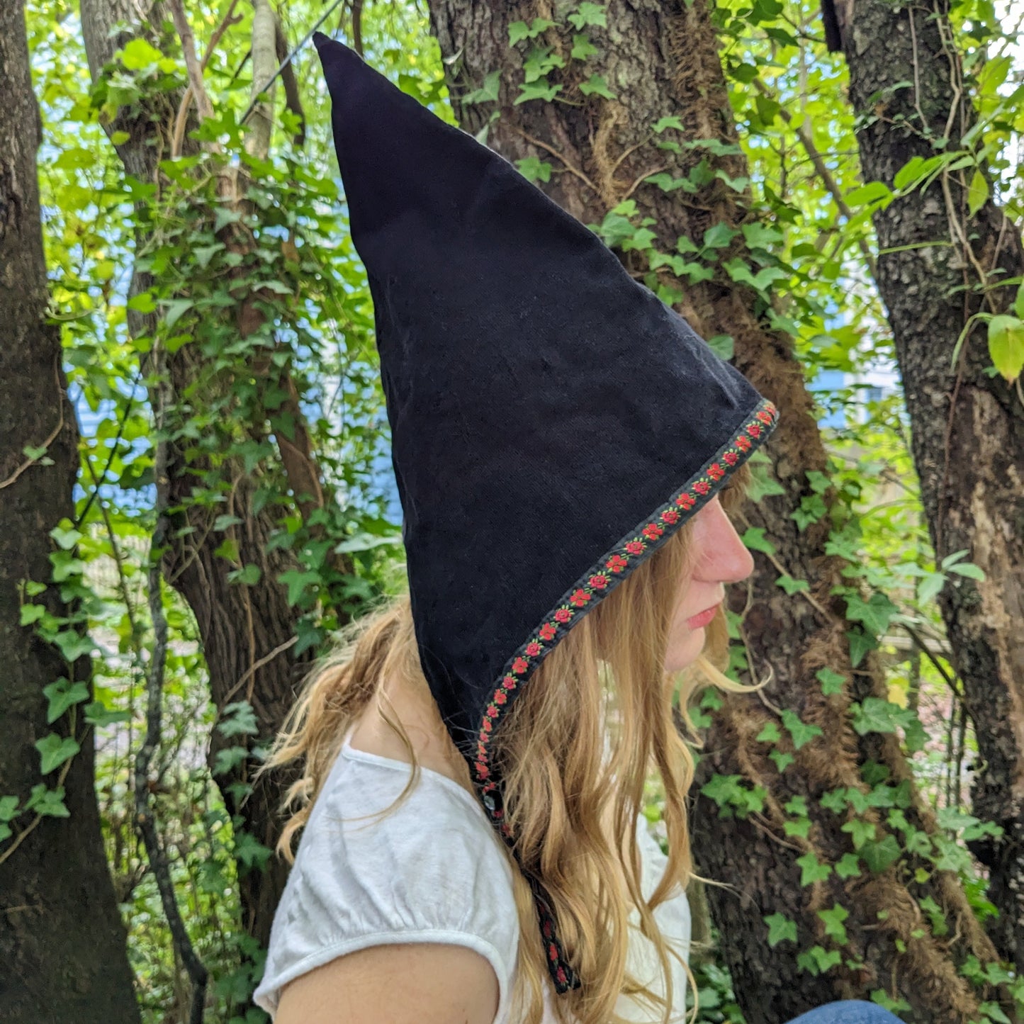 Costume Chapeau Lutin Noir Gnome, Costume Cosplay Sorcière Maléfique Fée Fairycore Noir, Tout-petits, Filles, Femmes Adultes - Âge 6 Mois - Adulte