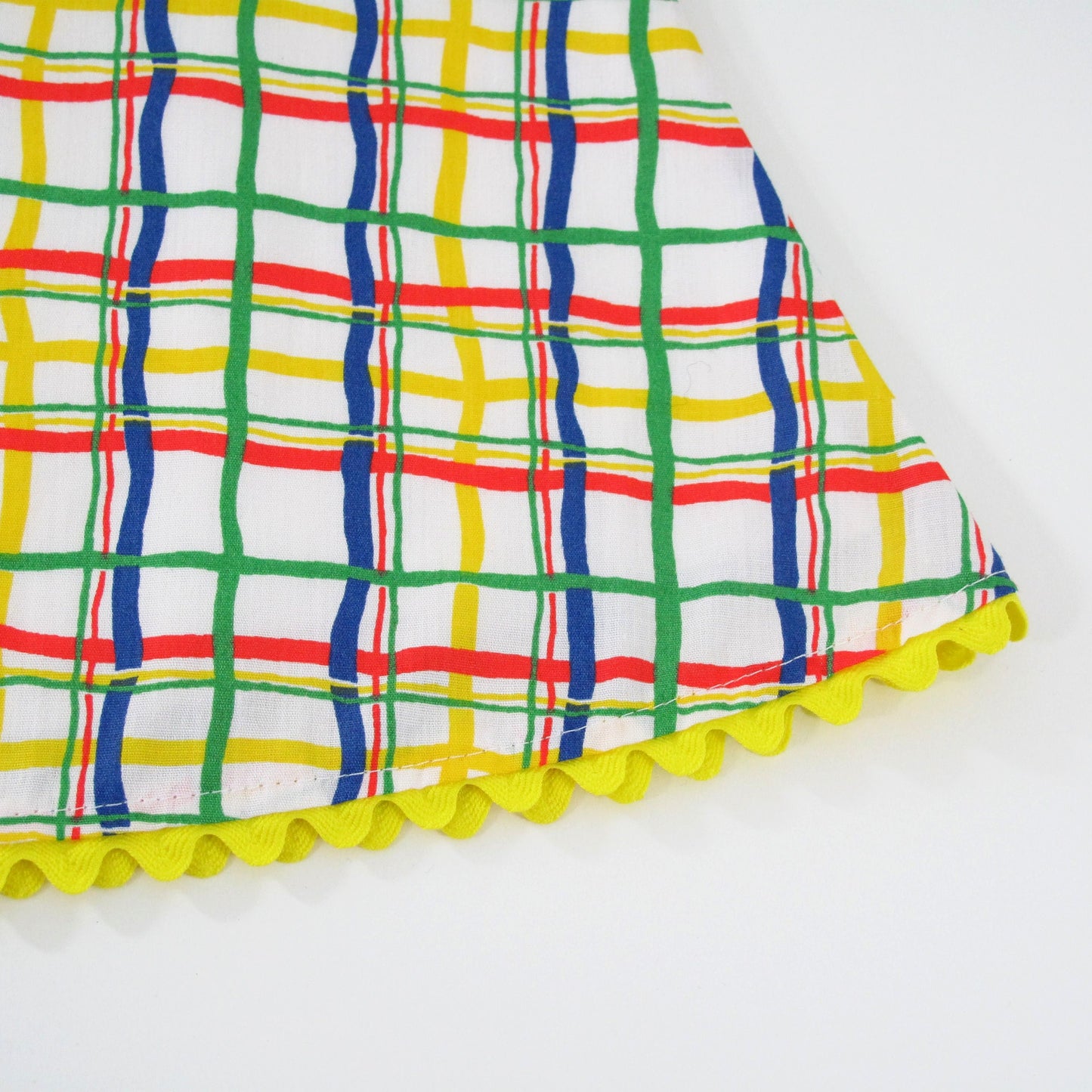Girls Dress 12M Baby Rainbow Plaid Pinafore Dress, Handmade Clothing Funky Boutique Boho Jumper Sundress Rainbowcore 1st Birthday Gift