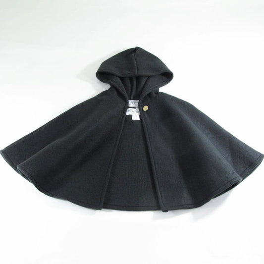 Kids Black Hooded Cloak, Warm Fleece Halloween Costume Cape, Witch, Magician, Medieval, Viking Cosplay Coat, Boys, Girls, Baby, Toddler