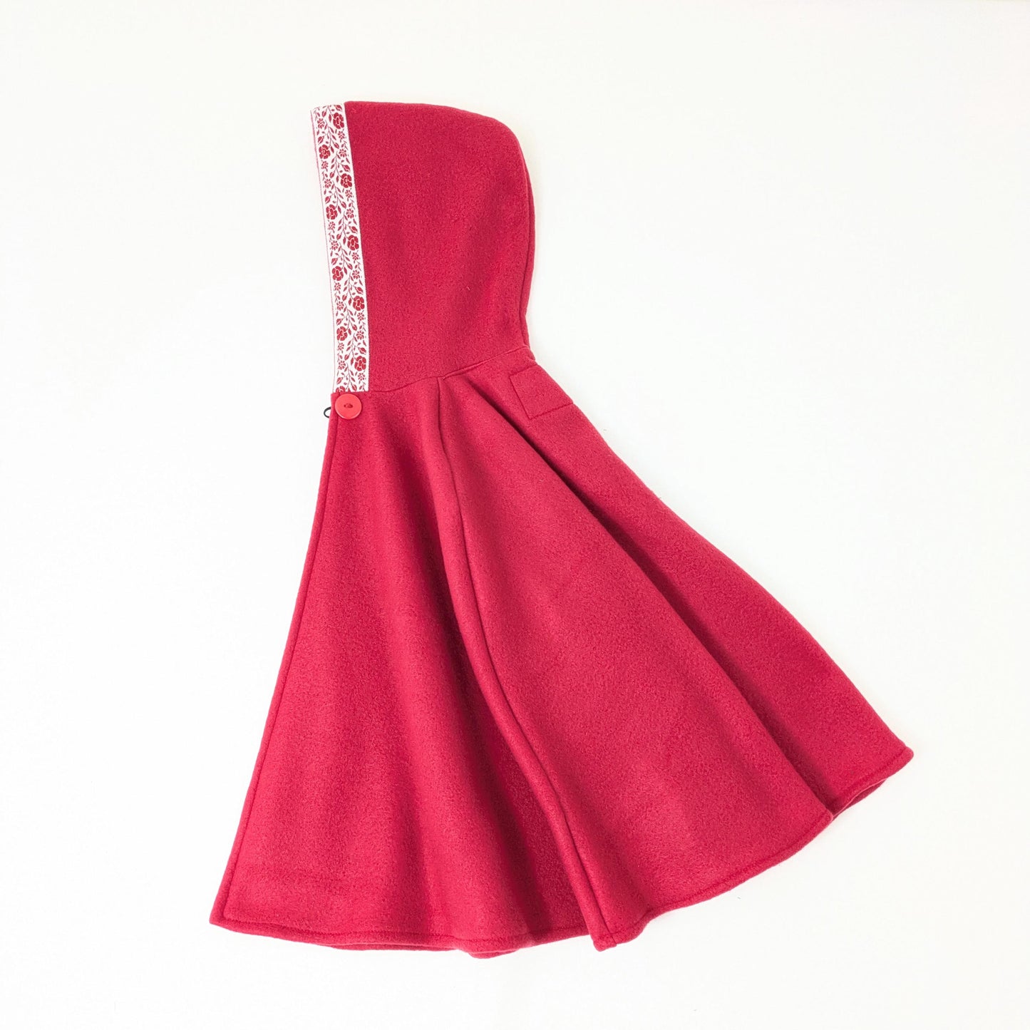 Red Woodland Fairy Cloak, Spring Car Seat Poncho, Adaptive Wheelchair Poncho, Storybook Play, 1st Birthday Toddler Gift Newborn - Kids Sz 12