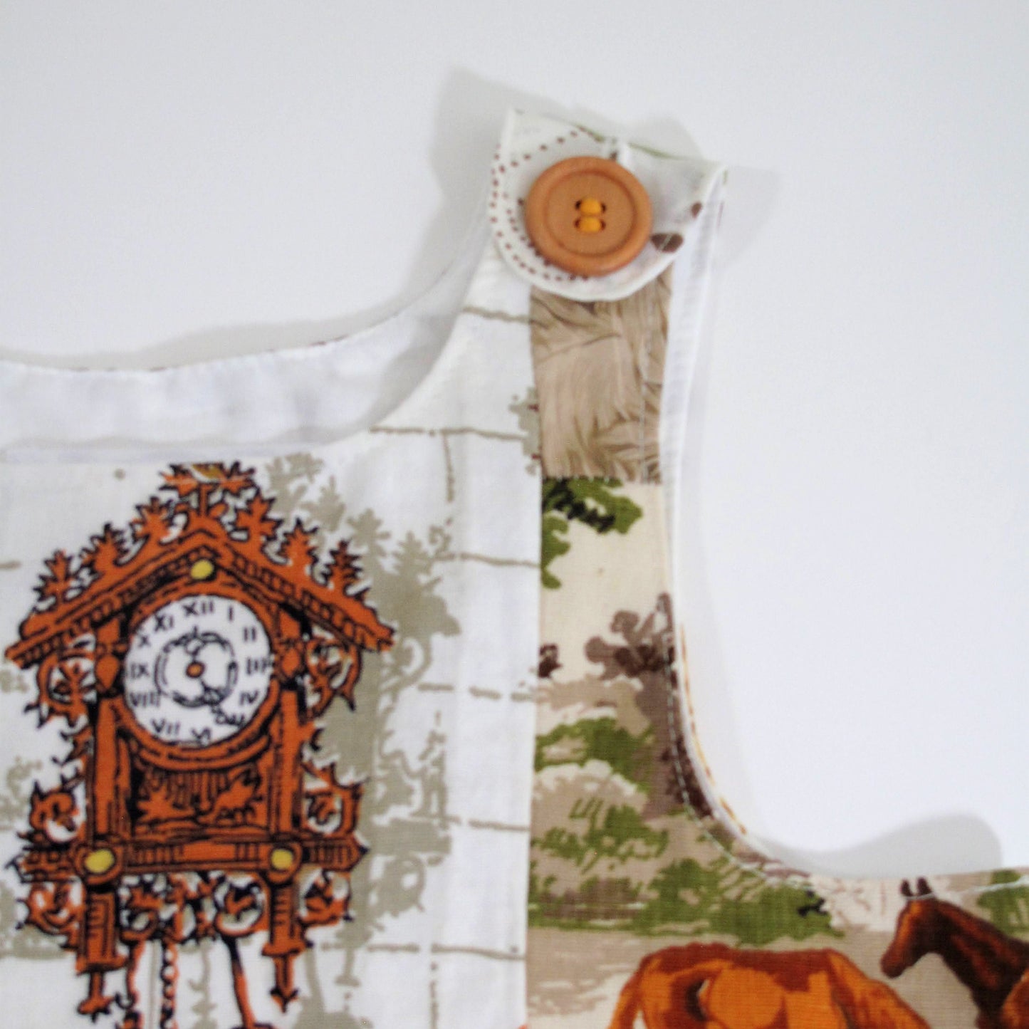 Robe Fille 6T, Salopette Tablier Patchwork Cheval Coucou Artistique Recyclée, Tenue Bohème Hippie Créative Étrange OOAK pour Séance Photo