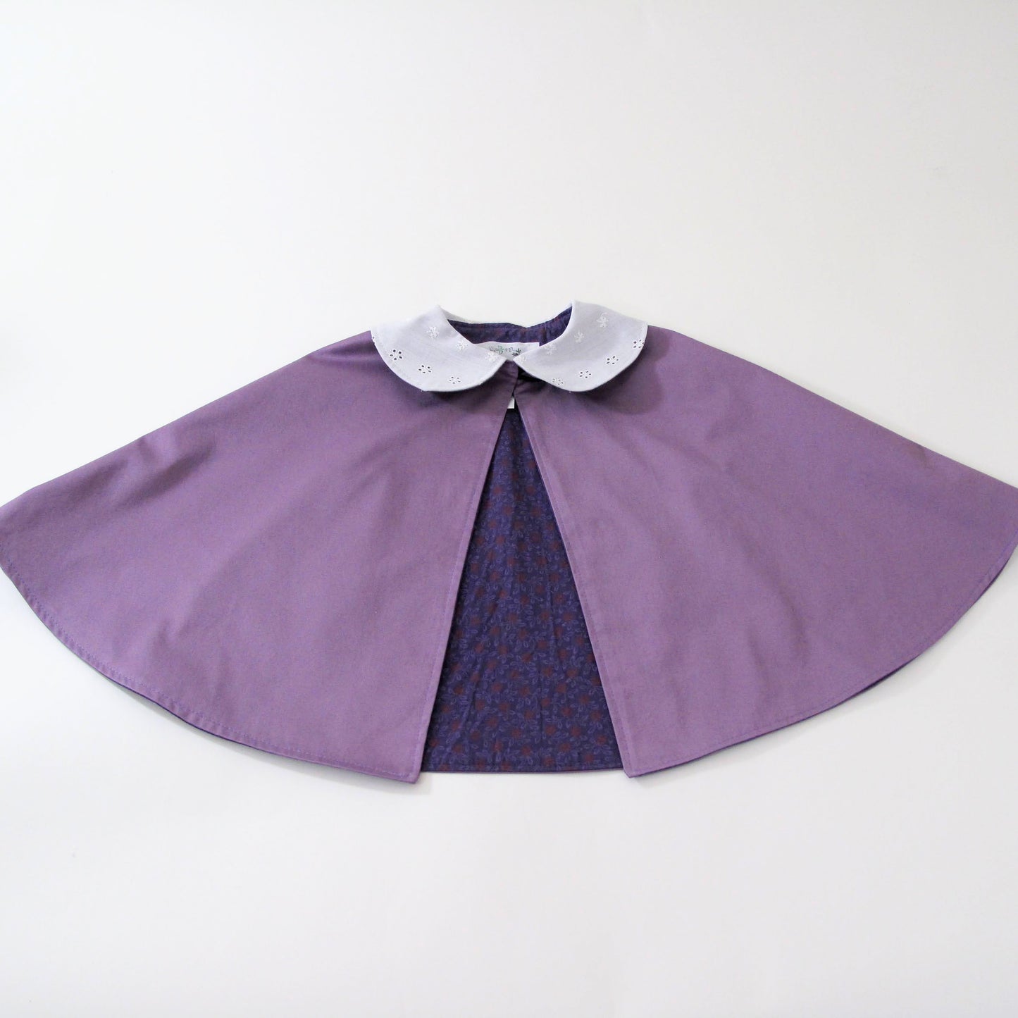 4T Girls Purple Cape with Lace Collar, Classic Traditional Fantasy Spring Flower Girl Gift, Garden Party Toddler Girl Gift
