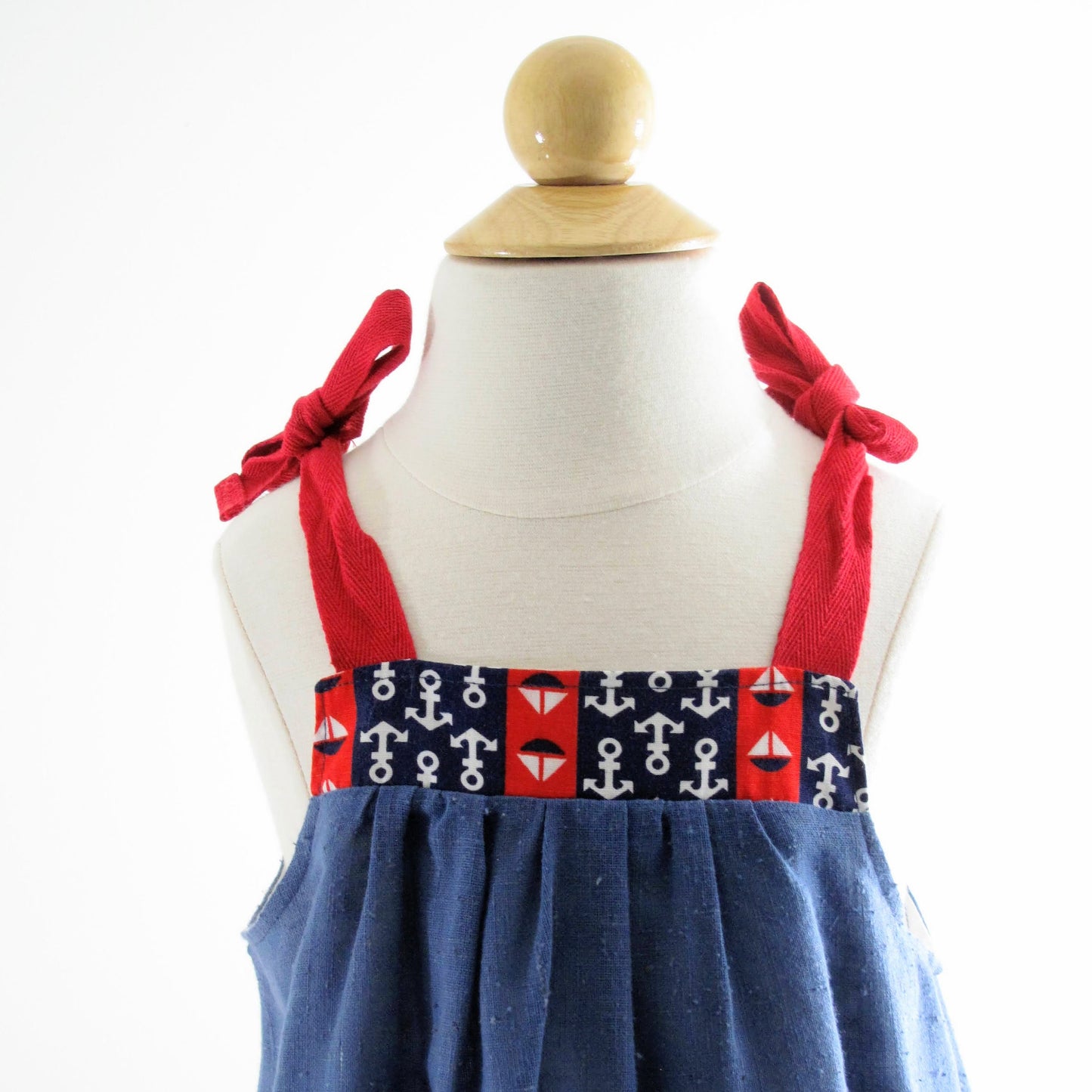 Robe Fille 3T, Robe d'été Marin Nautique, Ancre Patriotique Plage Voile, 4 Juillet, Fête de l'Indépendance, Filles Tout-petits 3T