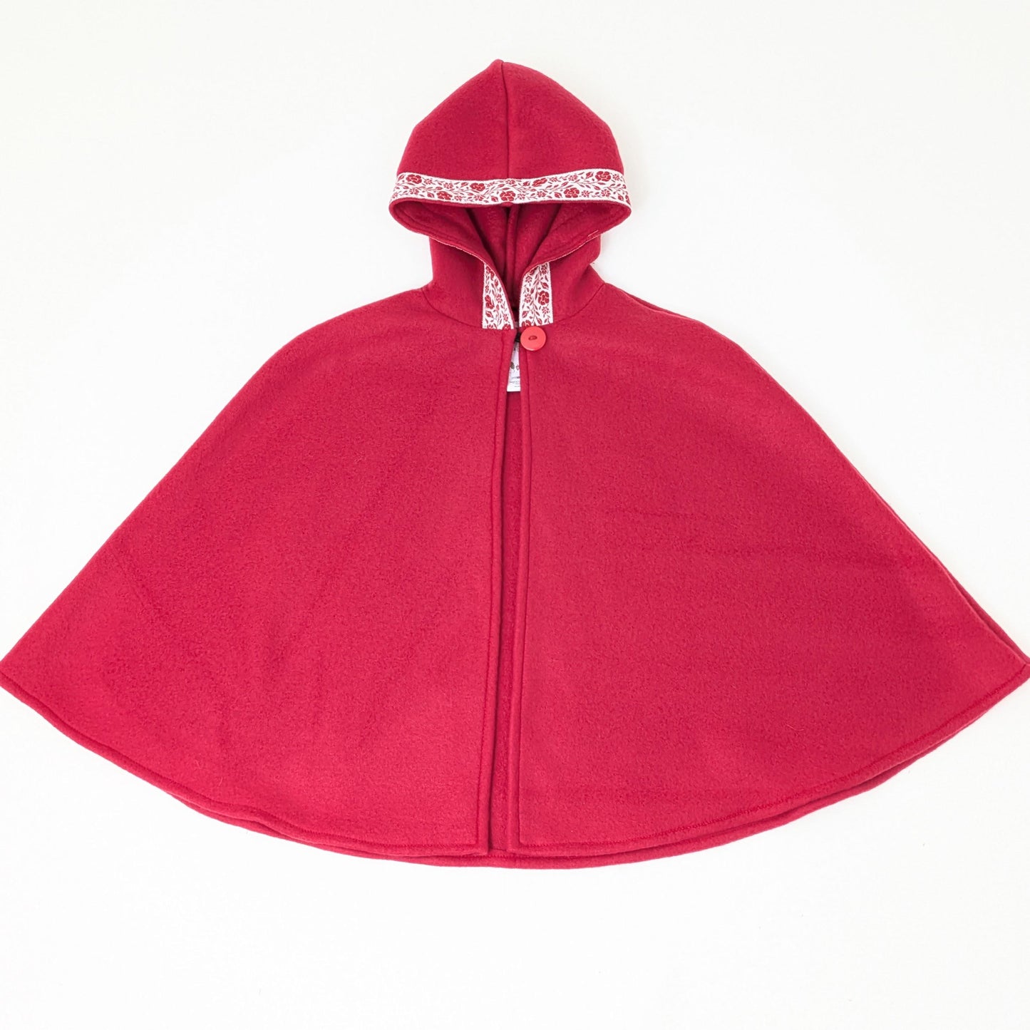Red Woodland Fairy Cloak, Spring Car Seat Poncho, Adaptive Wheelchair Poncho, Storybook Play, 1st Birthday Toddler Gift Newborn - Kids Sz 12