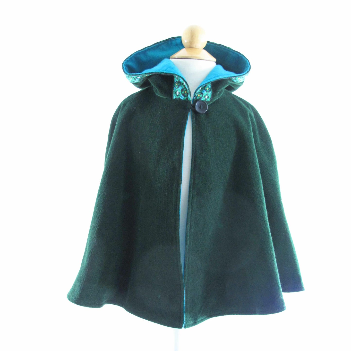 Kids Cloak, Boys Girls Green Hooded Cape Robin Hood, Elf, Medieval, Viking, Ranger Cosplay Costume Coat, Car Seat Poncho, 1 - 12 Years