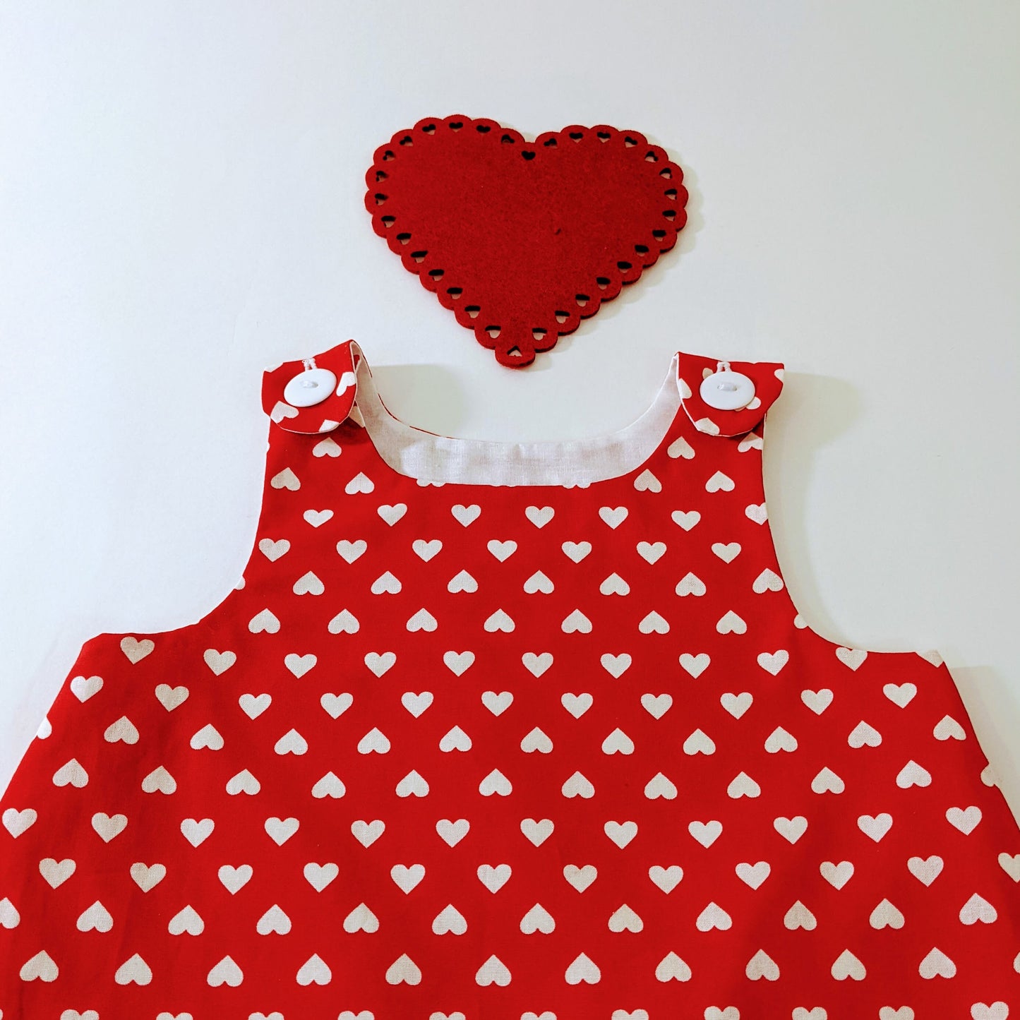 Robe de la Saint-Valentin, Robe Saint-Valentin Fille, Robe Cœur, Cadeau Saint-Valentin, Bébé, Tout-petit, Robe Salopette Fille, Nouveau-né - Taille 6