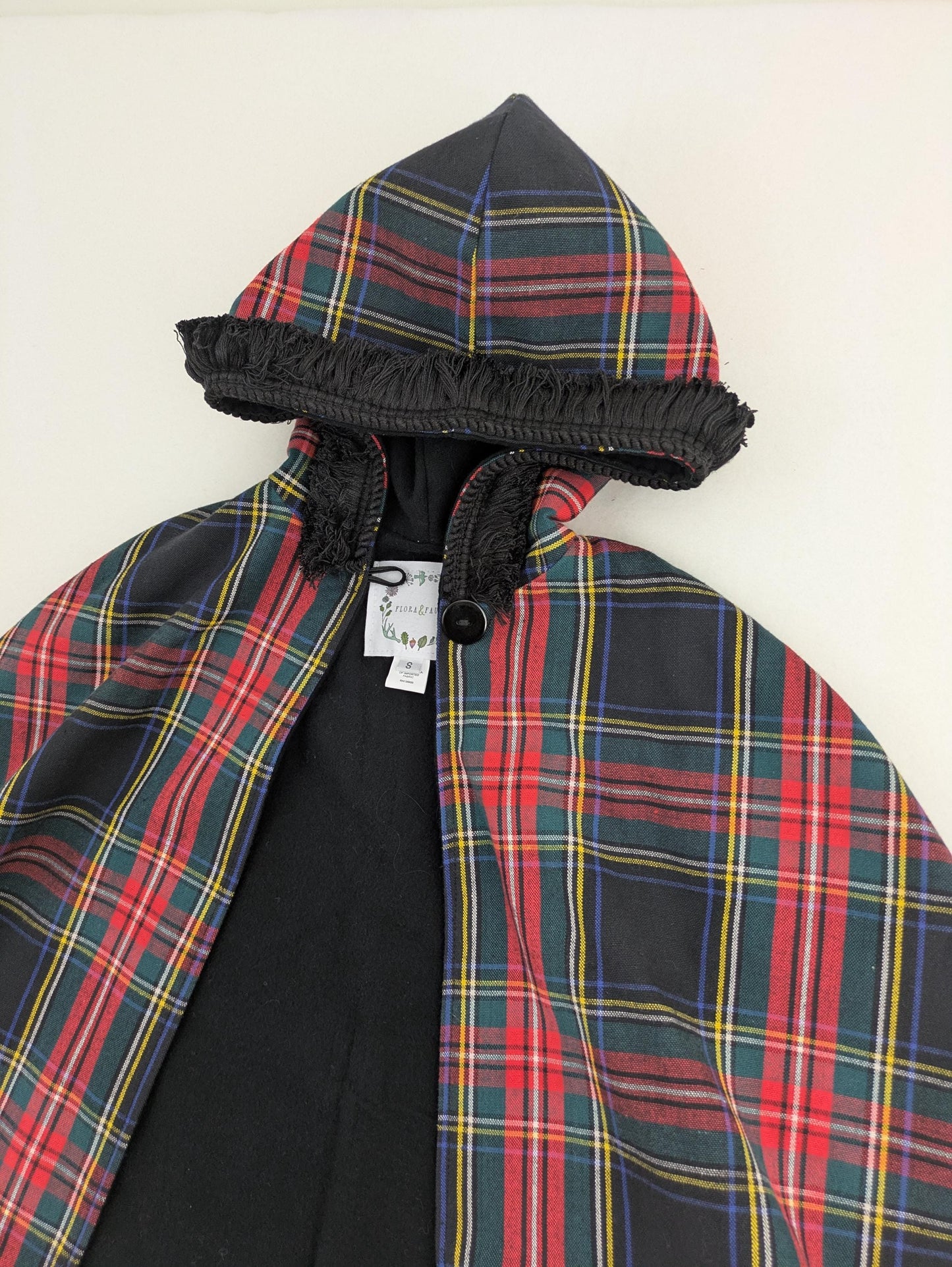 Cape enfant en sergé à carreaux écossais, tenue de Noël Casse-Noisette, poncho de Noël pour filles et garçons, taille M (5-8 ans)
