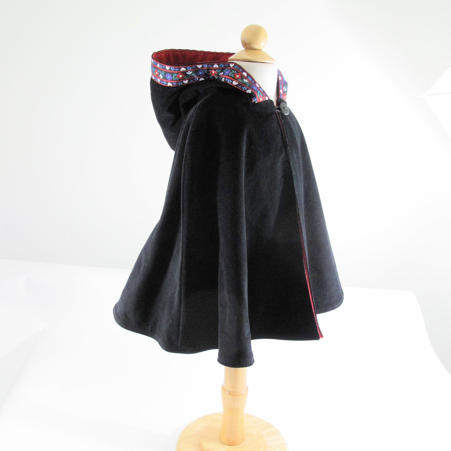 Cape de costume Renaissance à capuche pour filles et garçons, Manteau cape poncho en velours côtelé alpin nordique, Cadeau unique