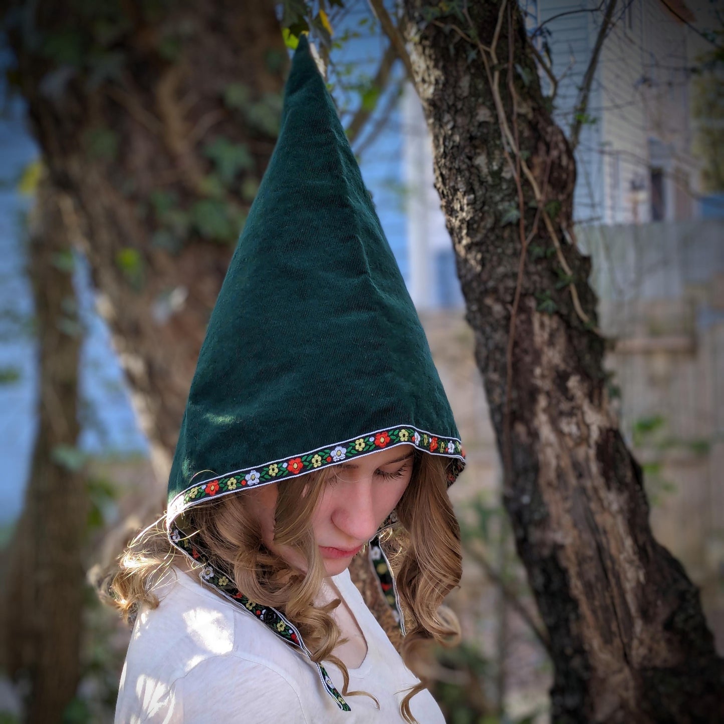 Bonnet Bébé Nain de Jardin Bleu Marine Chapeau de Lutin, Chapeau Bébé Fille Tout-Petit, Déguisement d'Elfe, Fairycore, Conte de Fées Boisé, Âges 6 Mois - Adulte