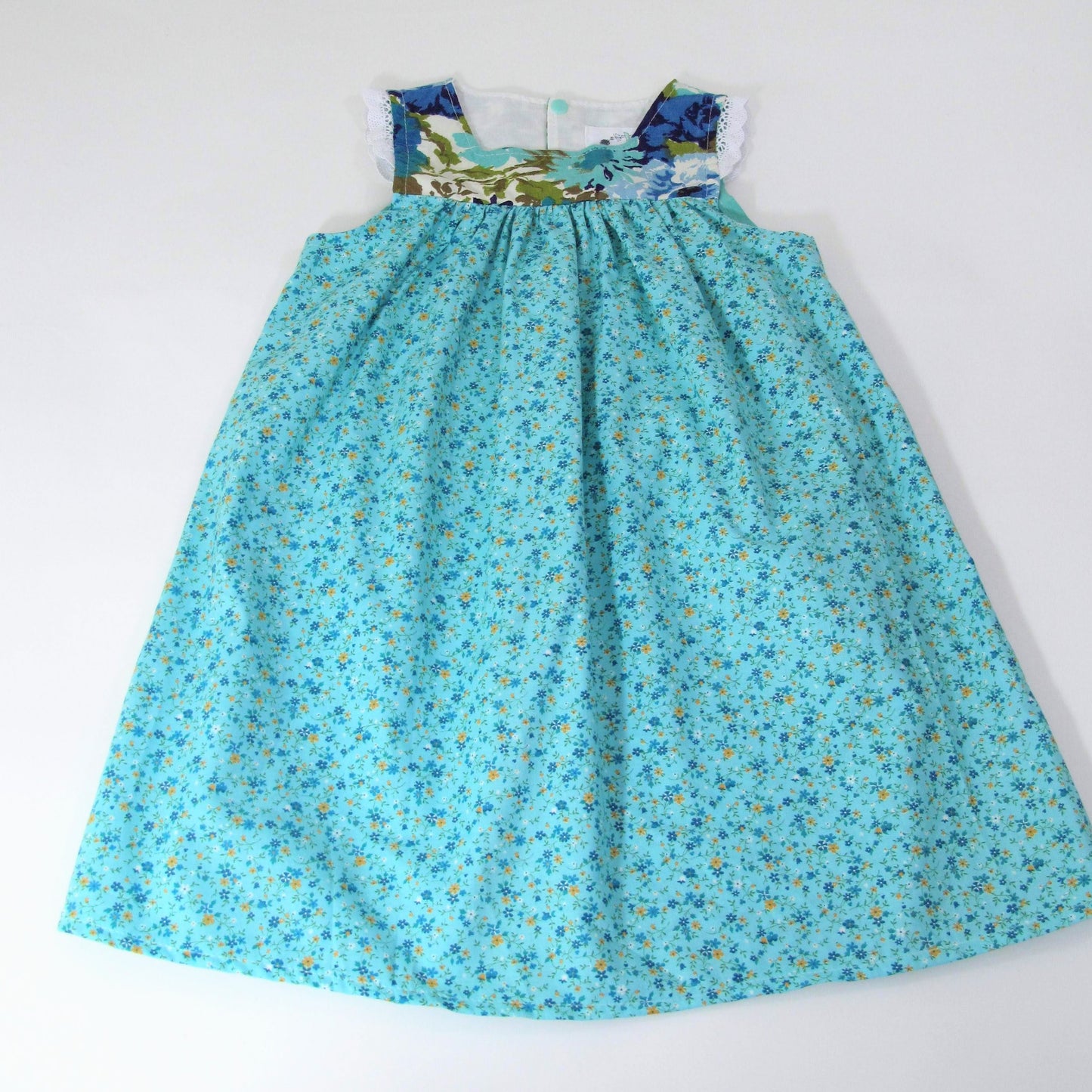 Robe pour Fille, Robe Longue Pinup Bohème Héritage pour Tout-Petit, Robe de Demoiselle d'Honneur, Robe de Fête de Thé Faite Main, 12M-18M-2T-3T-4T