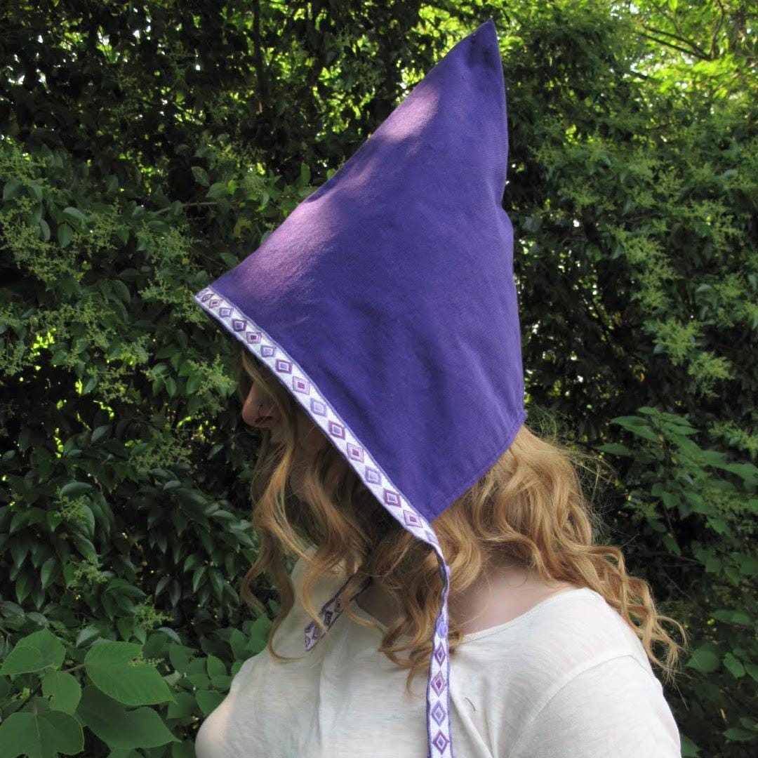 Purple Garden Gnome Pixie Hat Baby Bonnet, Girls Baby Toddler Hat, Elf Costume, Fairycore, Woodland Fairytale, Ages 6 Months - Adult