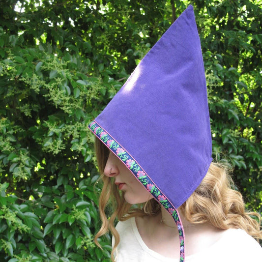 Purple Garden Gnome Pixie Hat Baby Bonnet, Girls Baby Toddler Hat, Elf Costume, Fairycore, Woodland Fairytale, Ages 6 Months - Adult
