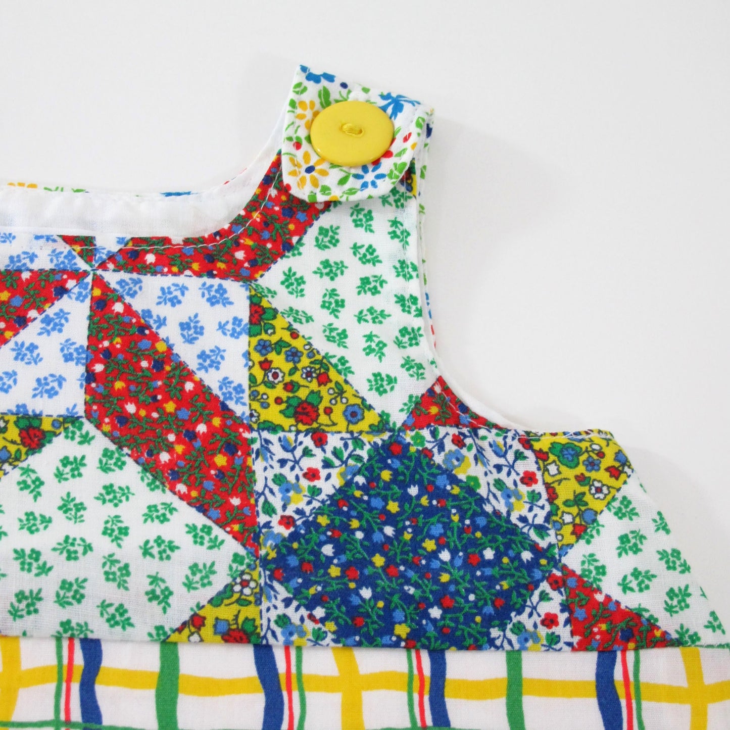 Girls Dress 12M Baby Rainbow Plaid Pinafore Dress, Handmade Clothing Funky Boutique Boho Jumper Sundress Rainbowcore 1st Birthday Gift