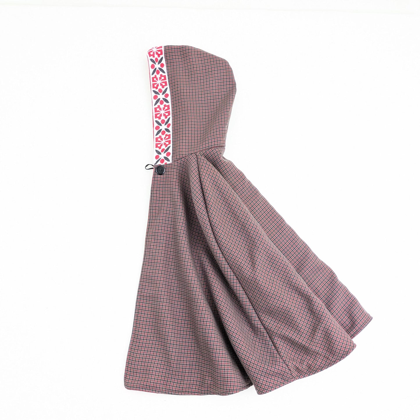 Manteau à capuche écossais de Noël pour enfants avec doublure en polaire chaude, cape de Noël, poncho, cadeau d'hiver pour filles et garçons, taille M 5-8 ans