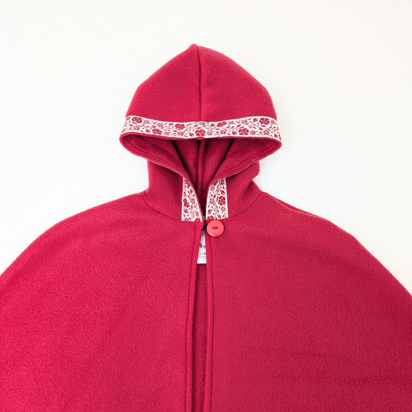 Red Woodland Fairy Cloak, Spring Car Seat Poncho, Adaptive Wheelchair Poncho, Storybook Play, 1st Birthday Toddler Gift Newborn - Kids Sz 12