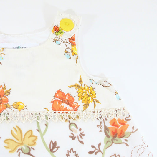 Girls Dress 2T, Handmade Upcycled Clothing Toddler Pinafore Jumper Hippie Outfit, 2nd Birthday Gift Boho Tea Party Summer Sundress Frock