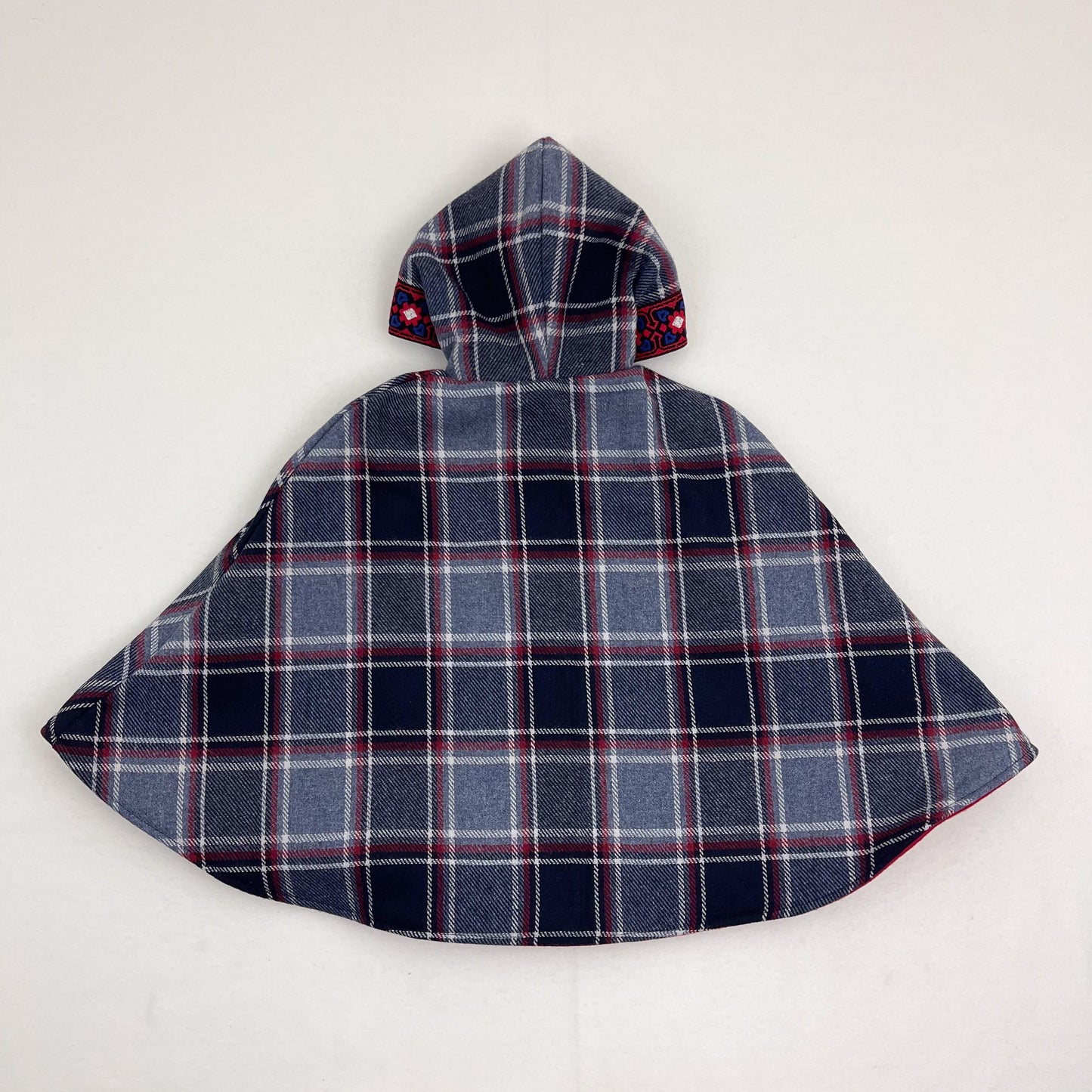 Cape de Noël chaude à carreaux pour garçons et filles, poncho-cape à capuche pour siège auto, cadeau pour enfants, taille S (1-4 ans)