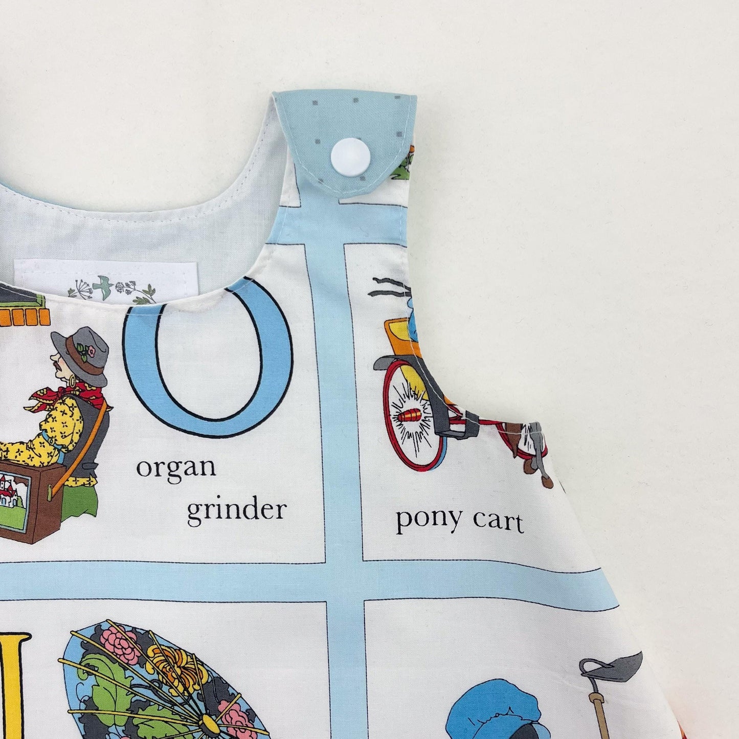 6M Baby Alphabet Pinafore Dress, Cotton Summer Clothes, Snap Shoulder, Baby Shower Gift, 1st Birthday Gift for Girls